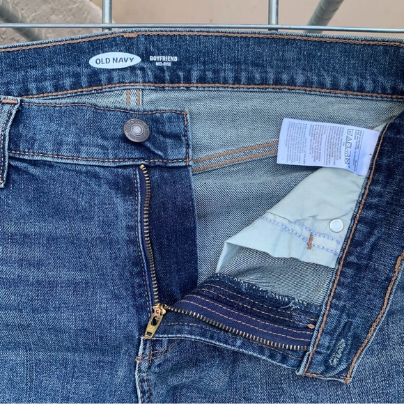 Dark-Wash Denim Mid-Rise Boyfriend Straight Jeans - Picture 3 of 11